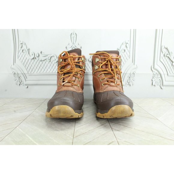 LL Bean Brown Leather Primaloft Storm Chaser Winter Duck Boots 9 M - Picture 4 of 9